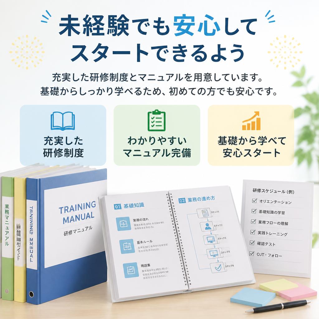 未経験者大歓迎！充実の研修制度